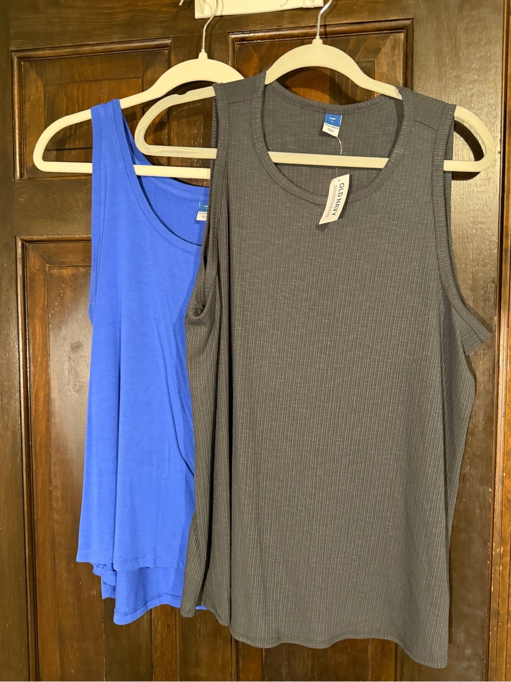 Old Navy Women's Tank Tops - Charcoal Gray & Bright Blue